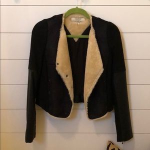 Zara Faux Sherpa Moto Jacket